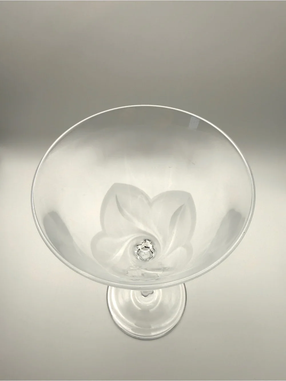 Set of 6 Cristal D'Arques JG Durand Florence Frosted Petals Wine Goblet Glasses